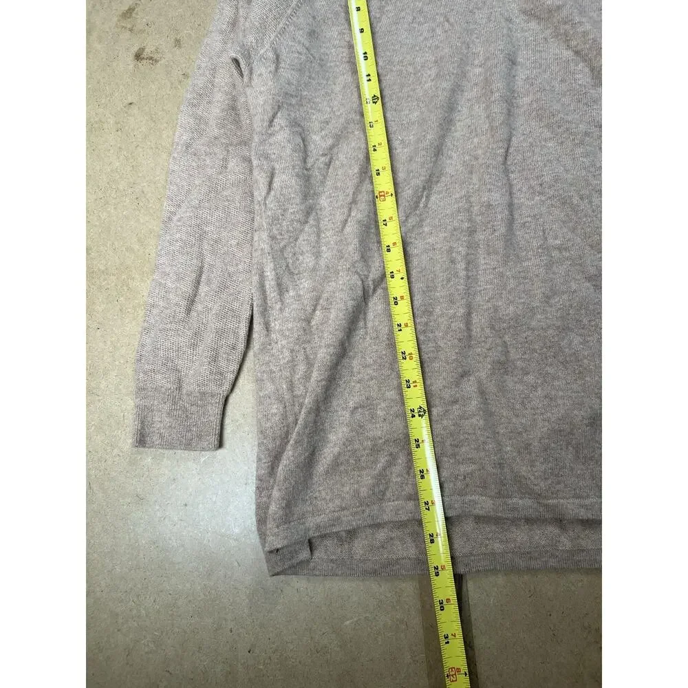 J. McLaughlin Sweater Mens L Beige Cashmere Pullover Round Neck Lightweight